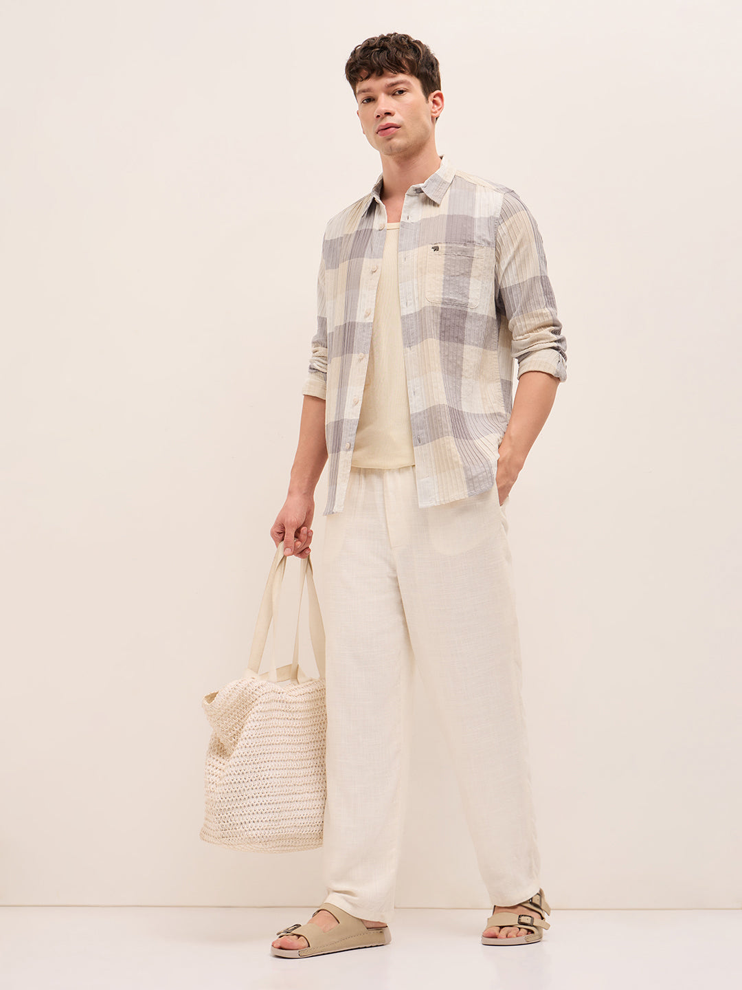 Men Buffalo Checks Casual Shirt