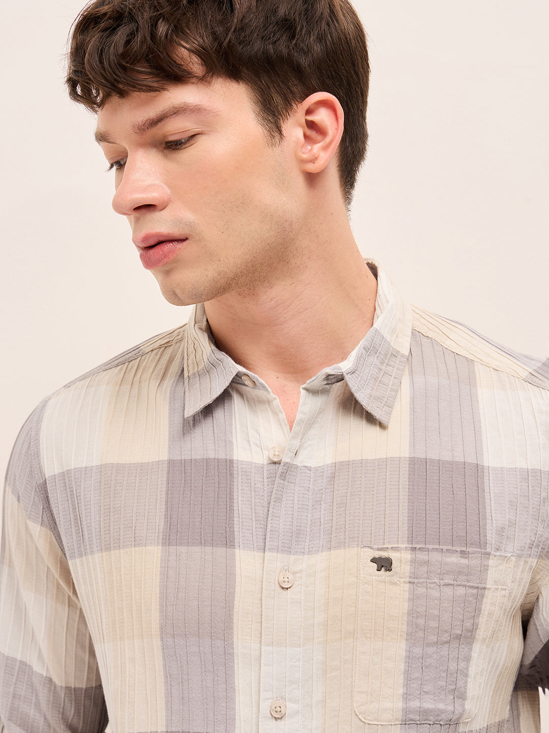 Men Buffalo Checks Casual Shirt