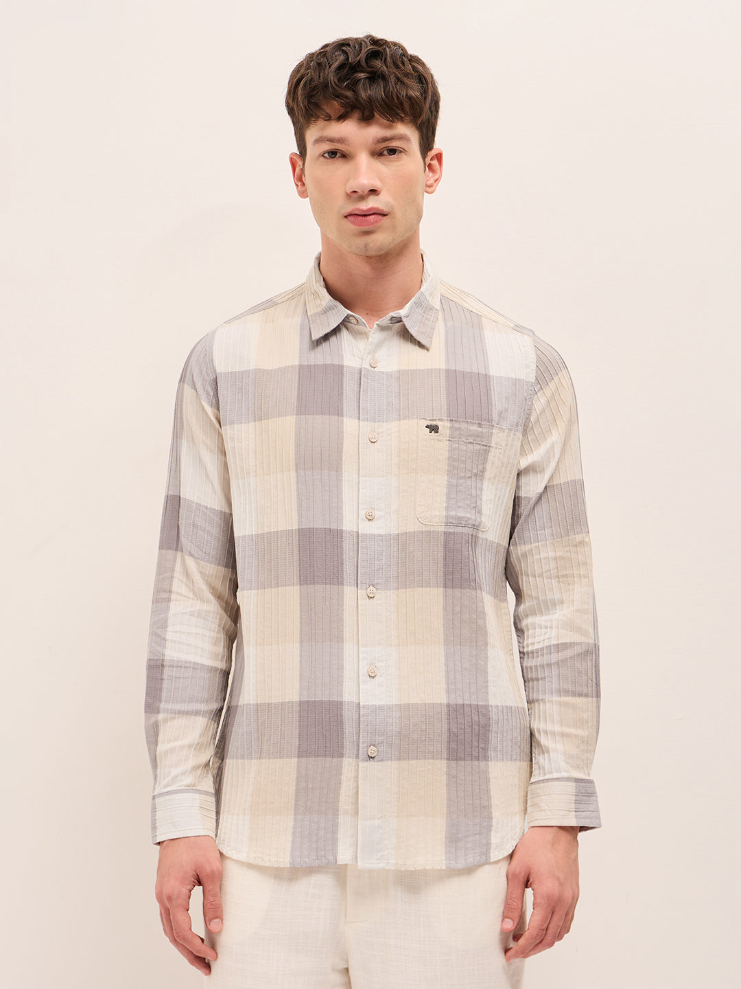 Men Buffalo Checks Casual Shirt