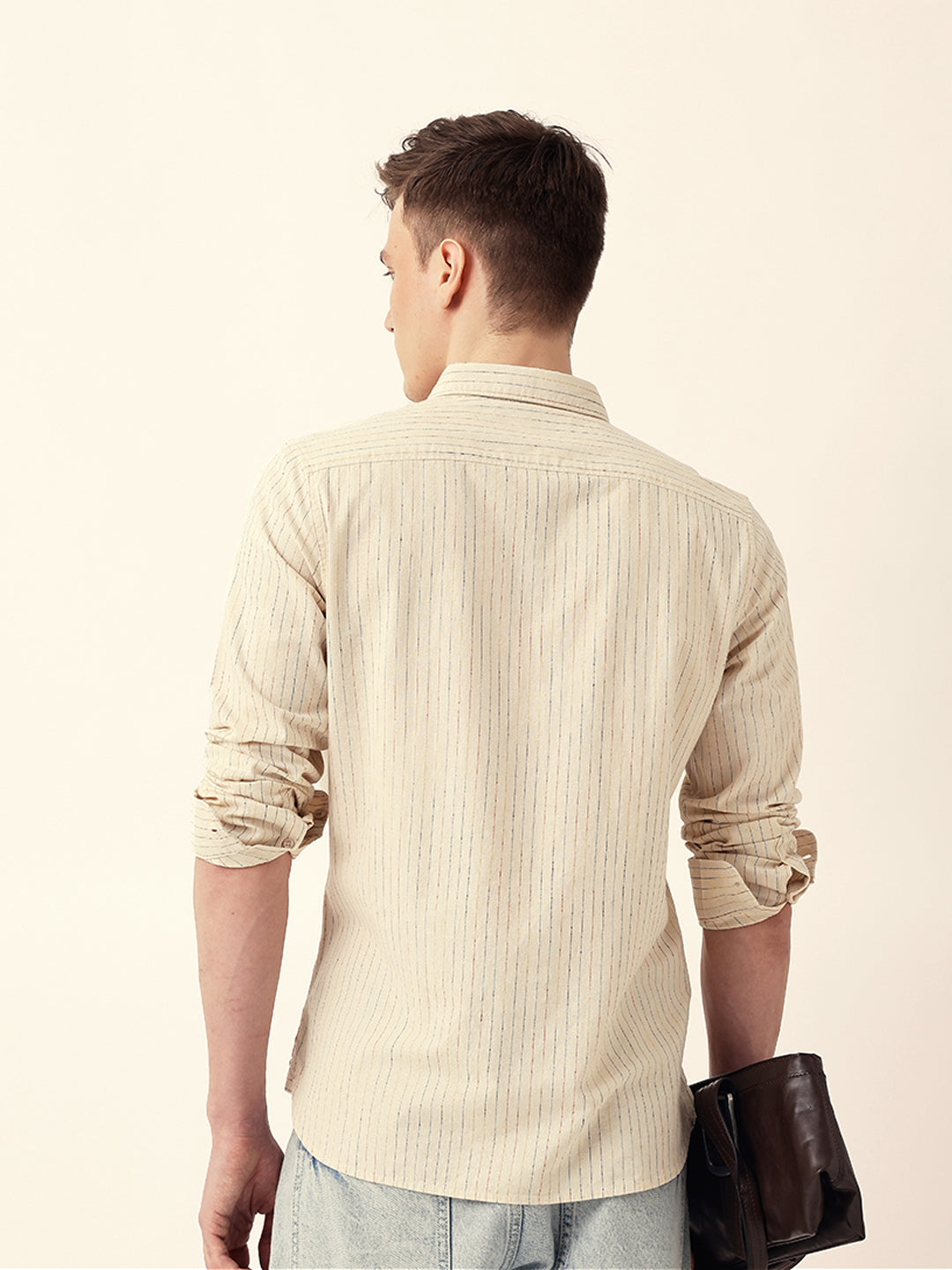 Men Casual Vertical Stripe Shirt