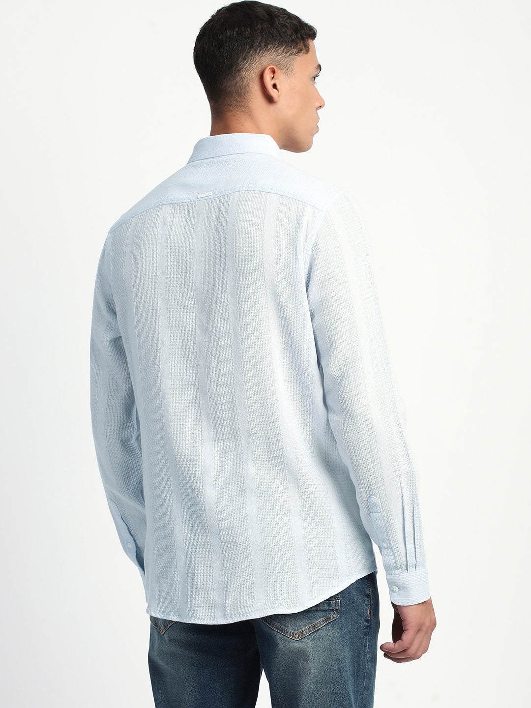 Men Stripe Slim Fit Casual Shirt