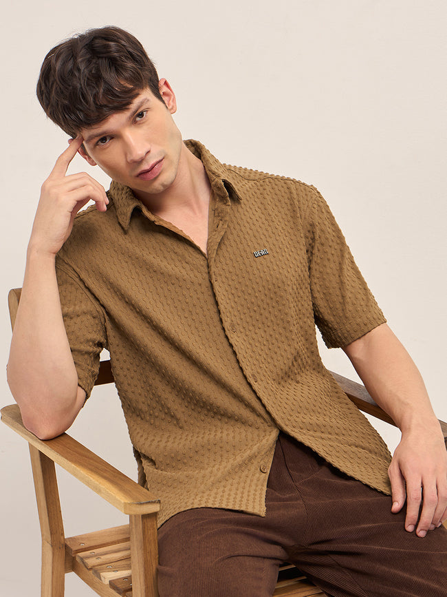 Men Mustard Oversized Shirt