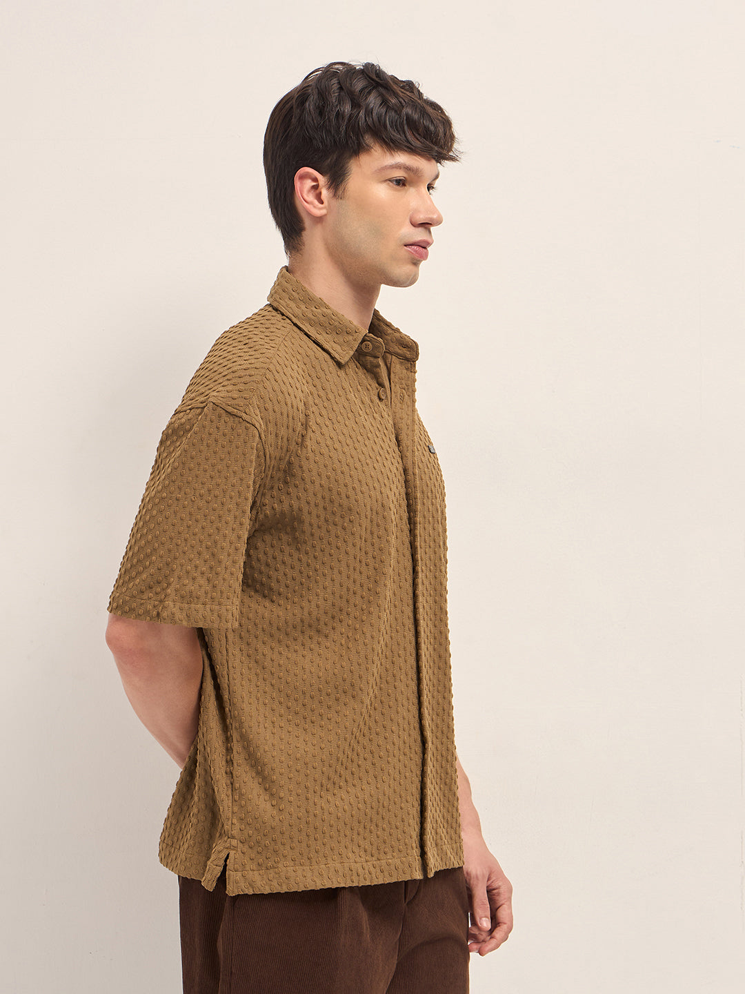 Men Mustard Oversized Shirt