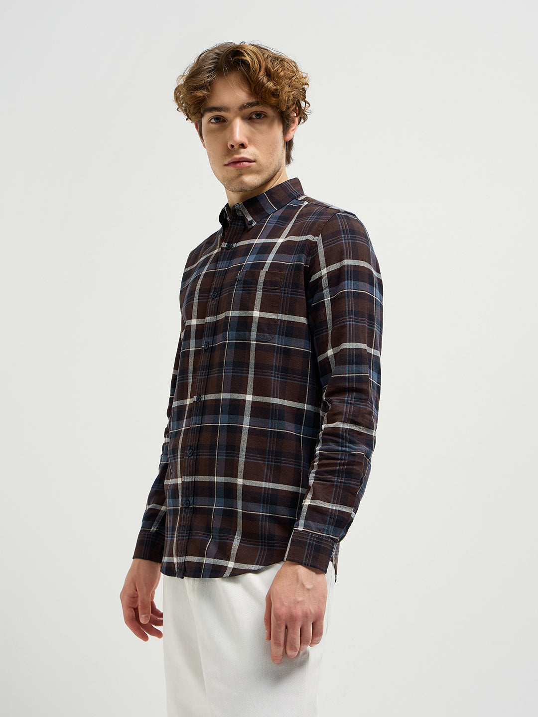 Men Multi-Color Checked Slim Fit Casual Shirt