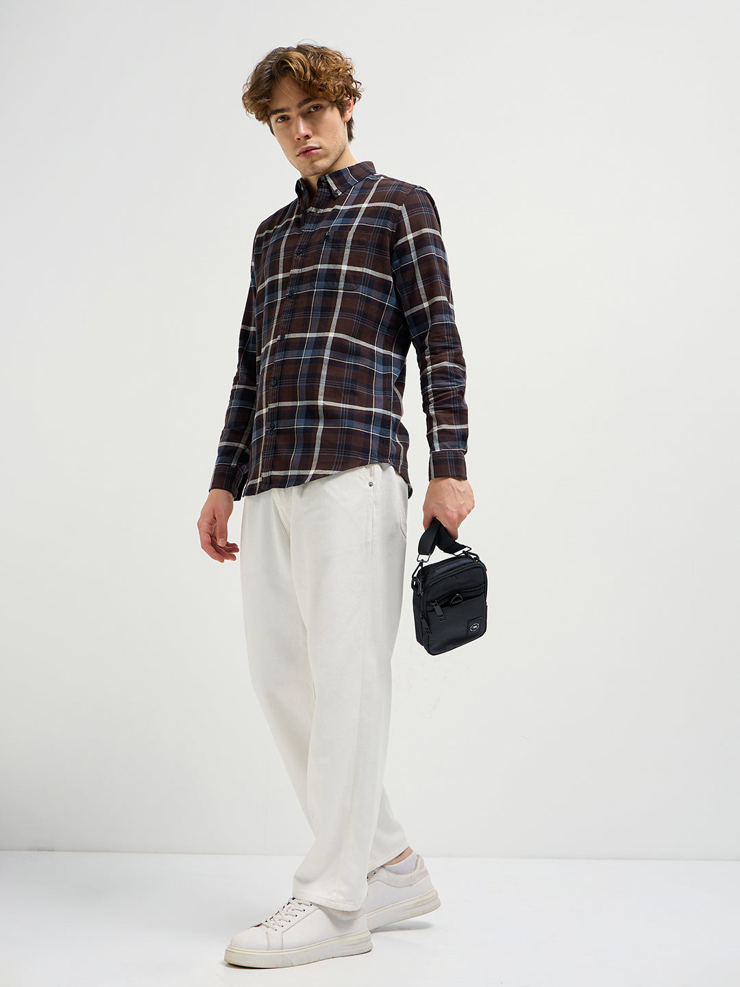 Men Multi-Color Checked Slim Fit Casual Shirt