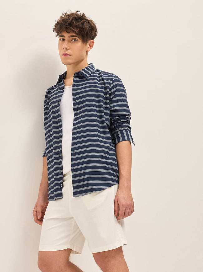 Men Blue Casual Shirt