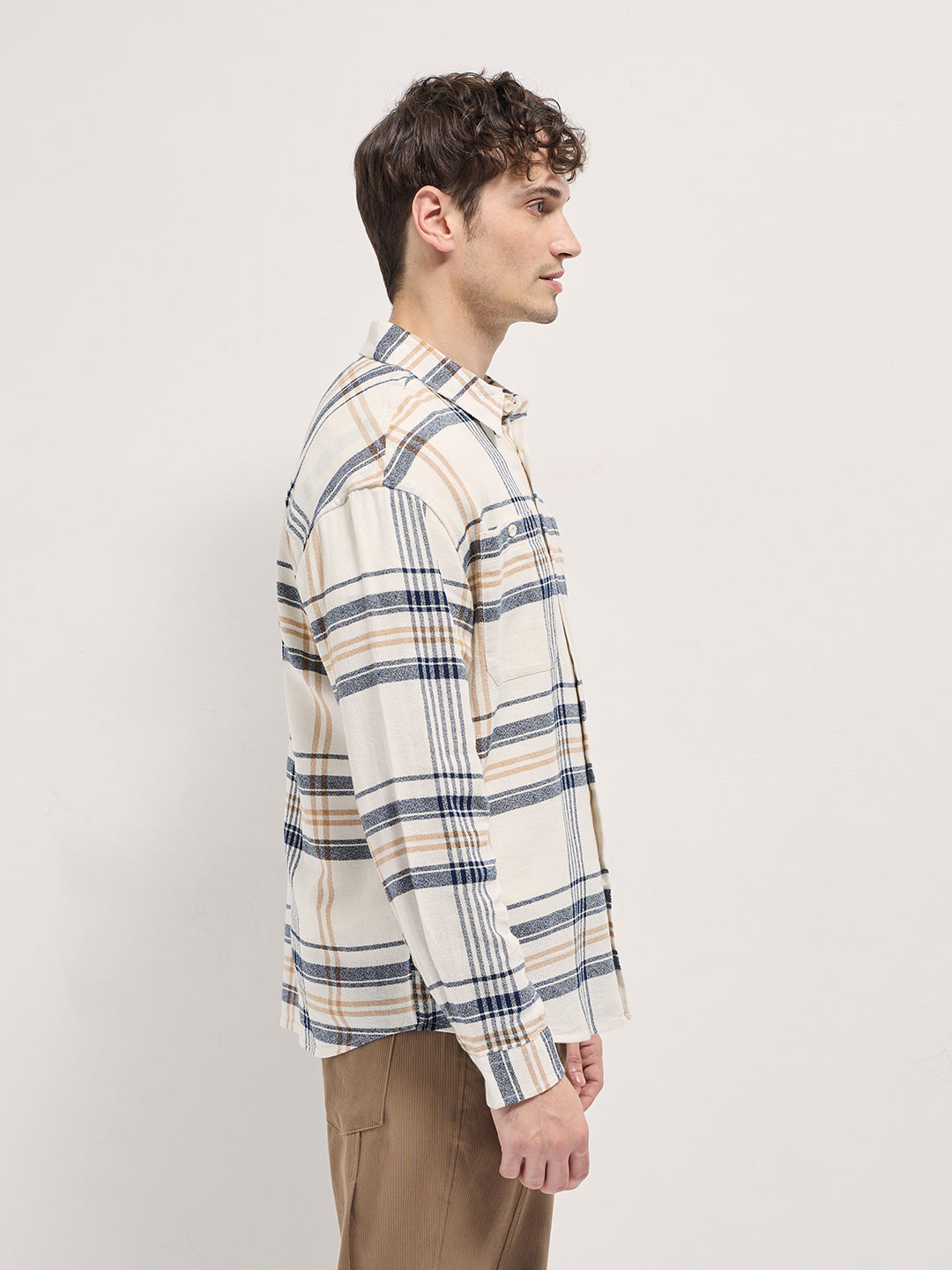 Men Multi-Color Checkered Relax Fit Overshirt