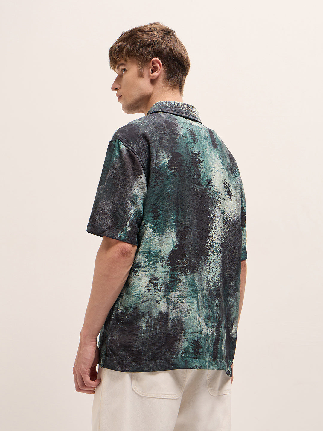 Men Multi-Color Abstract brushstroke Digital Print Relax Fit Casual Shirt