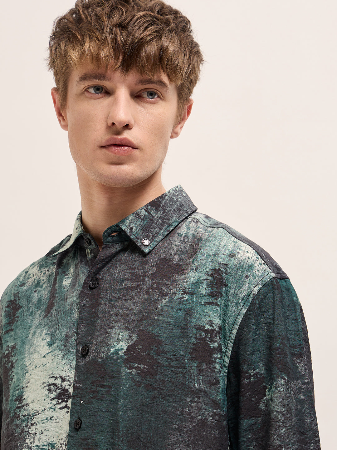 Men Multi-Color Abstract brushstroke Digital Print Relax Fit Casual Shirt