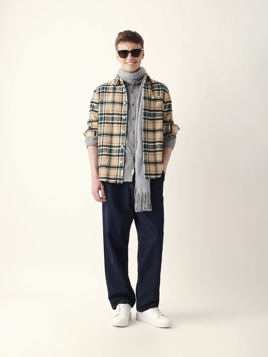 Men Casual Plaid Flannel Shirt