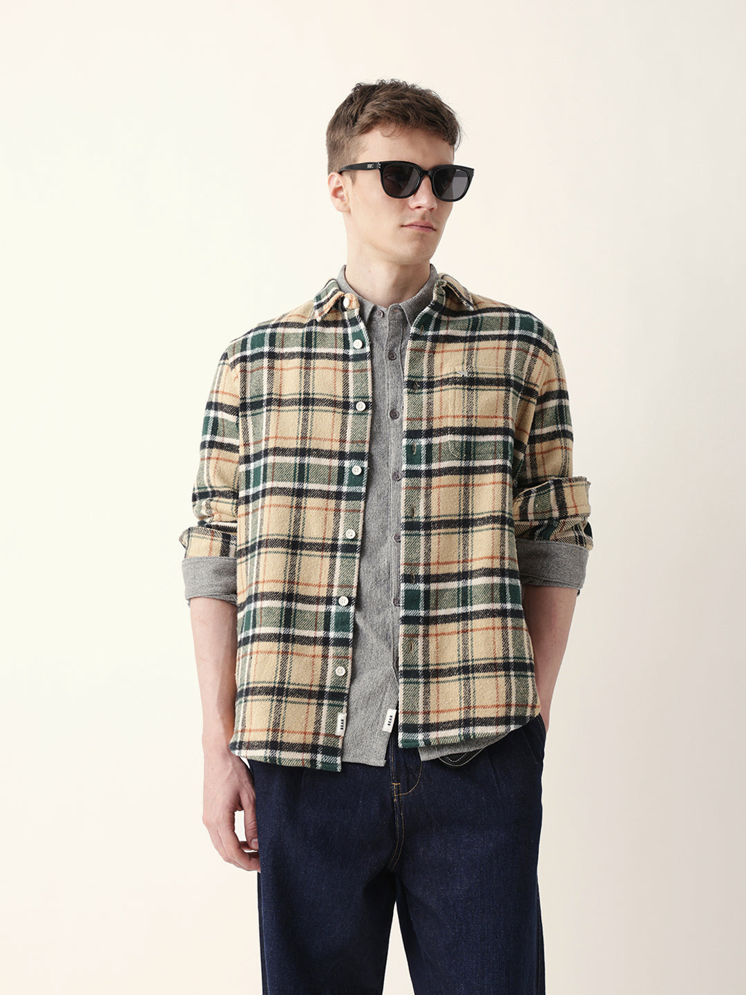 Men Casual Plaid Flannel Shirt