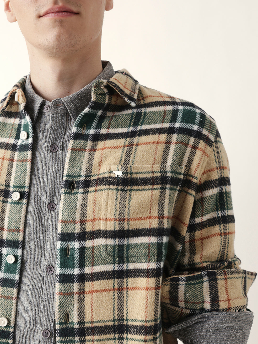 Men Casual Plaid Flannel Shirt