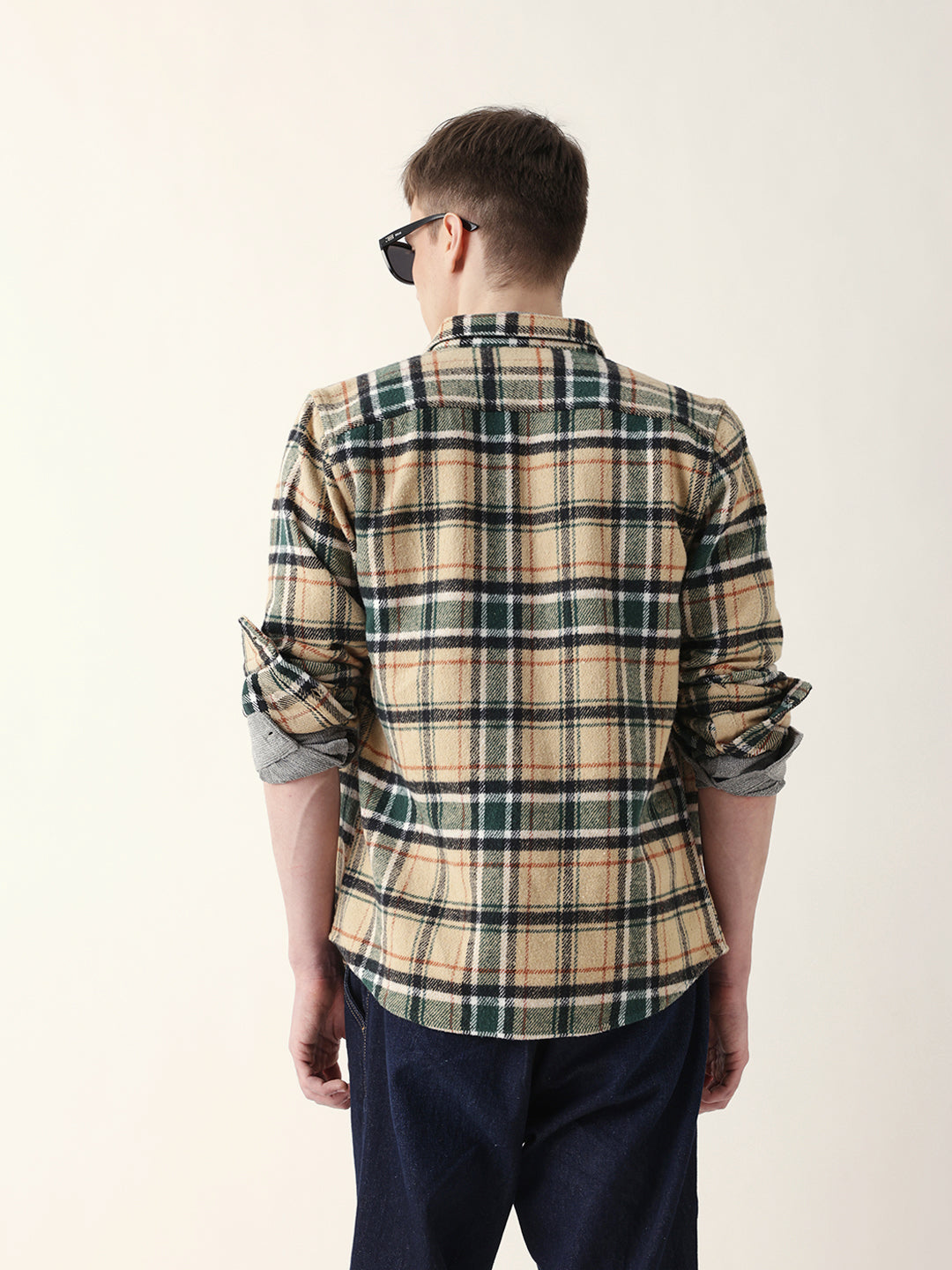 Men Casual Plaid Flannel Shirt