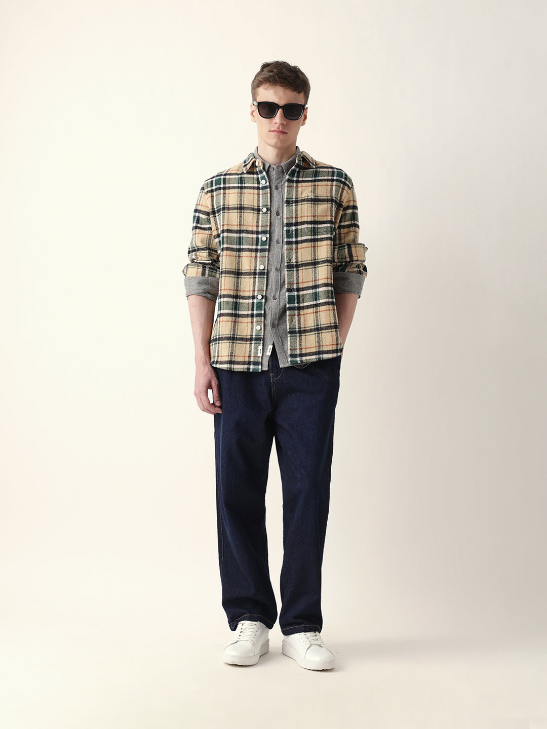 Men Casual Plaid Flannel Shirt