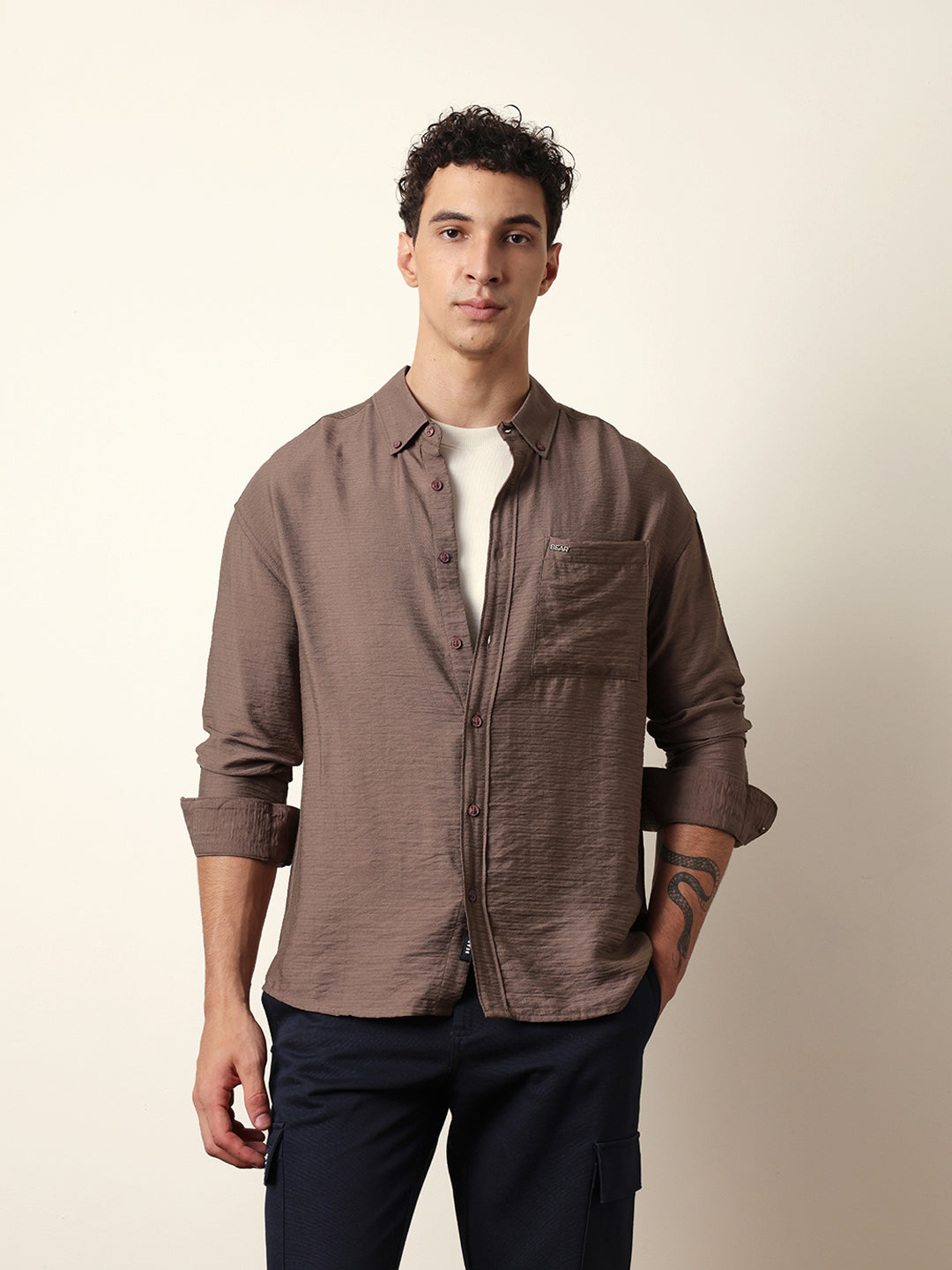 Men Modern Fit Casual Shirt