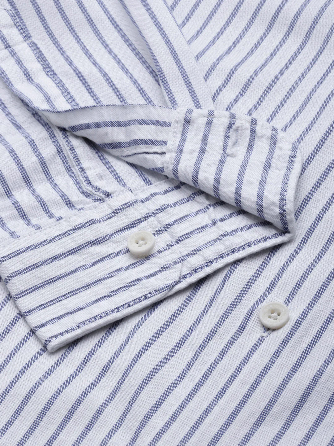 Men White Striped Casual Shirt