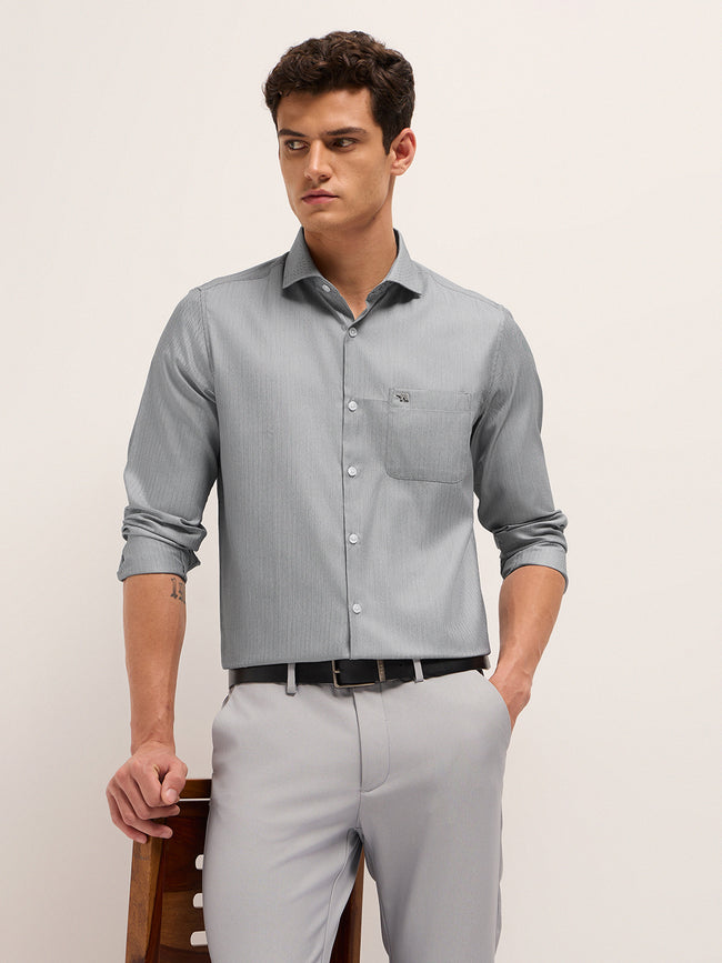 Men Herringbone Tailored Formal Shirt