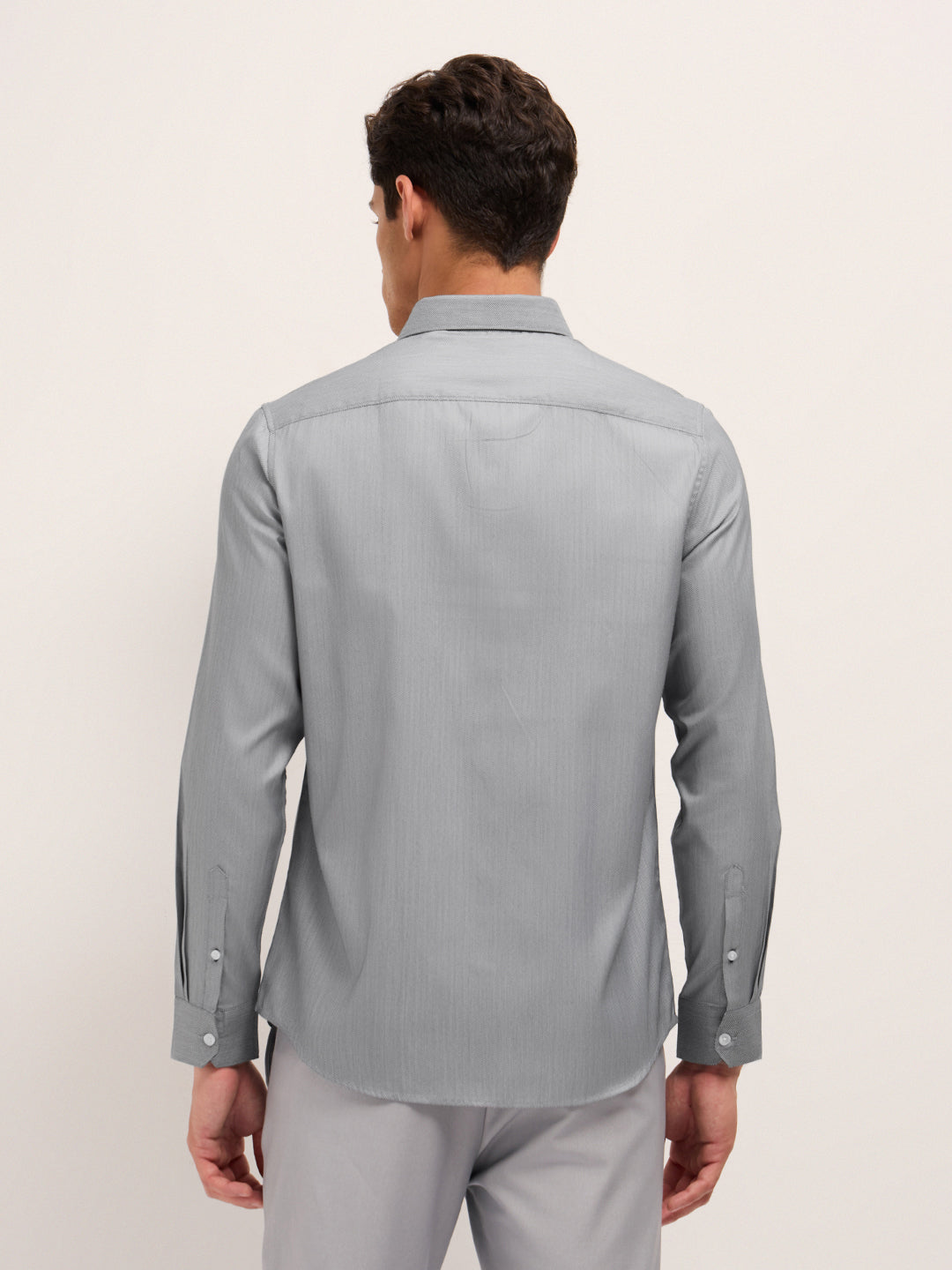 Men Herringbone Tailored Formal Shirt