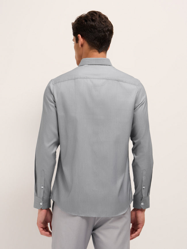 Men Herringbone Tailored Formal Shirt