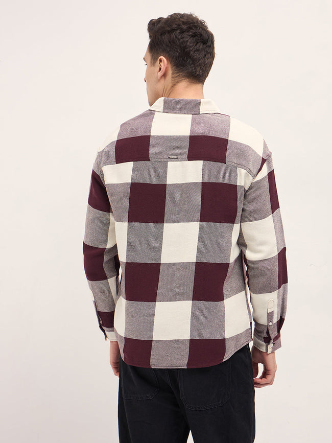 Men Maroon Relax Fit Overshirt