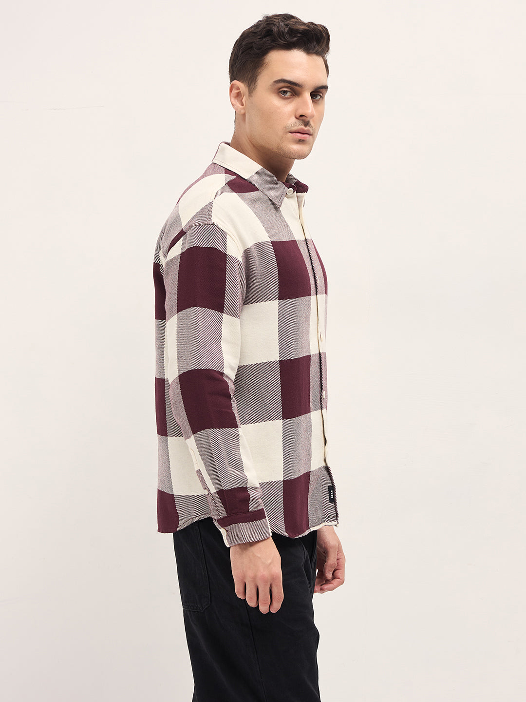 Men Maroon Relax Fit Overshirt