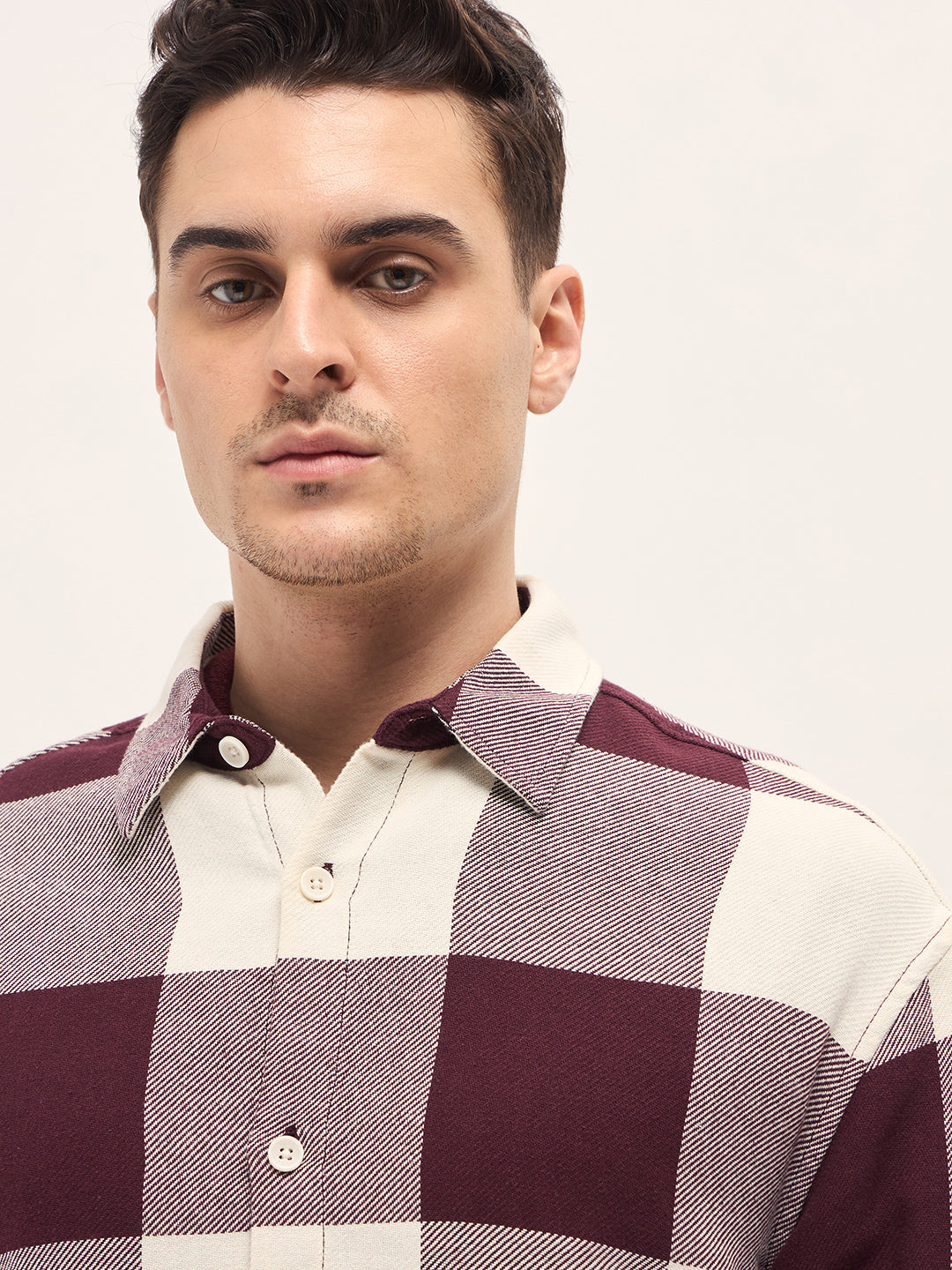 Men Maroon Relax Fit Overshirt