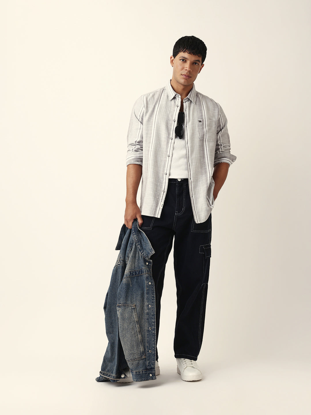 Men Grey Casual Shirt