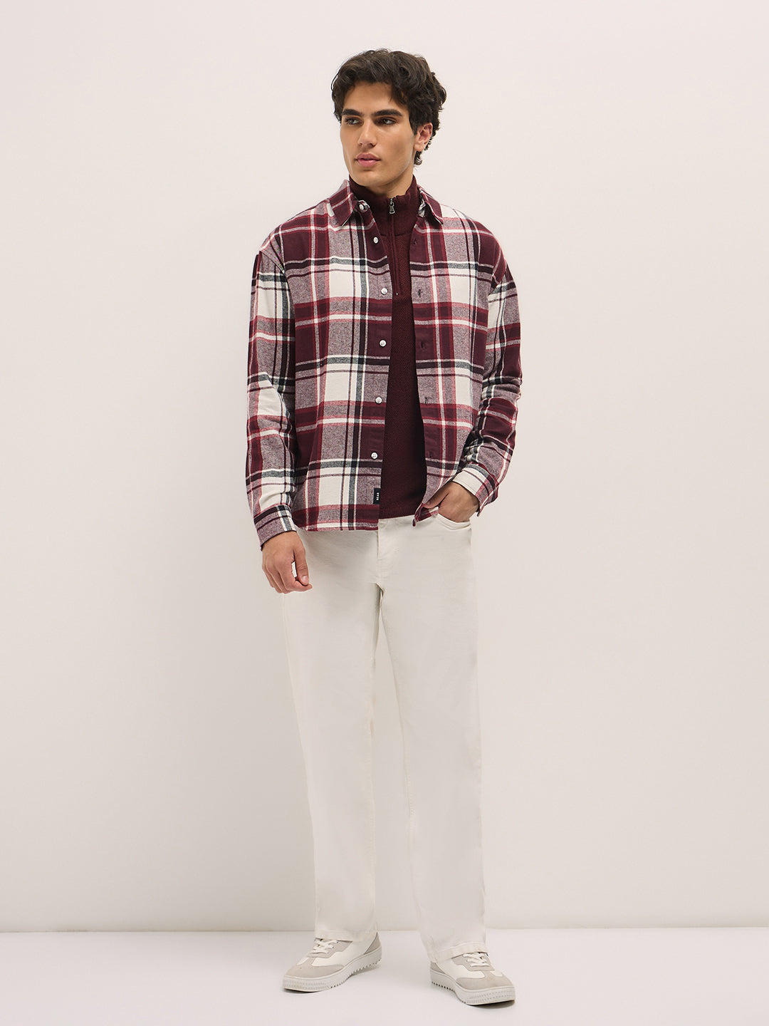 Men Multi-Color Checkered Relax Fit Overshirt