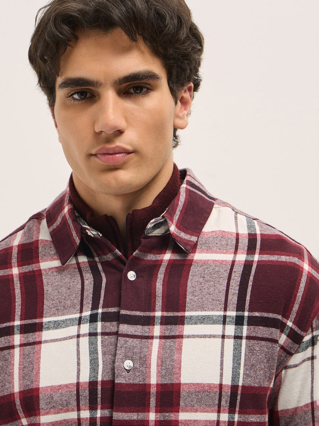 Men Multi-Color Checkered Relax Fit Overshirt