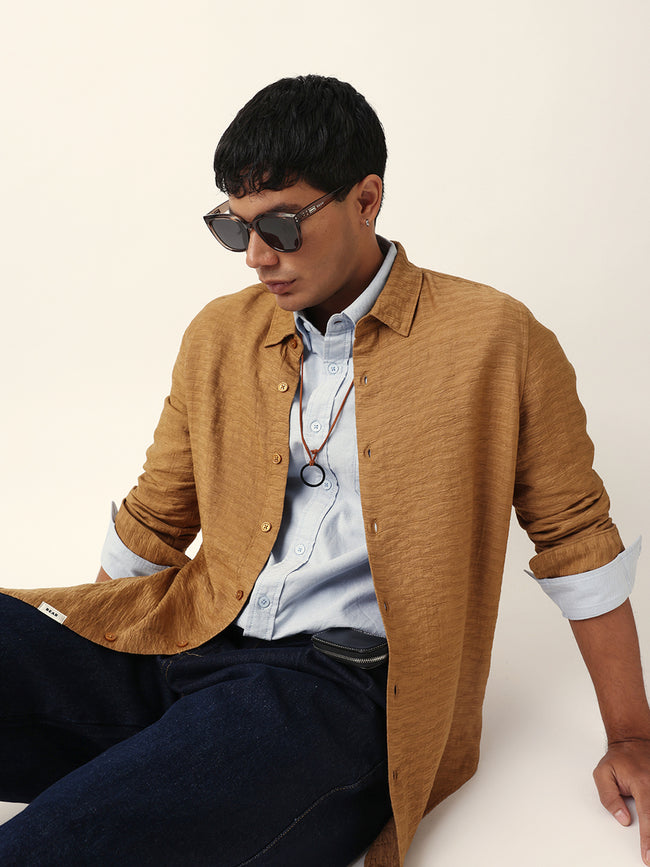 Men Beige Casual Shirt