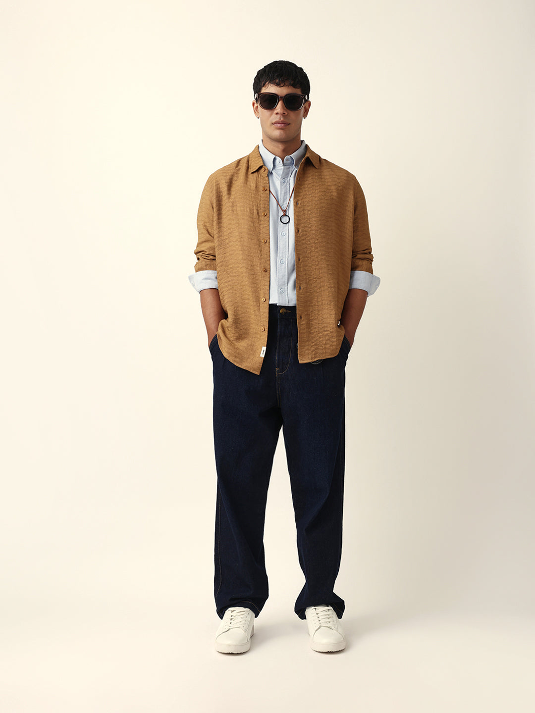 Men Beige Casual Shirt