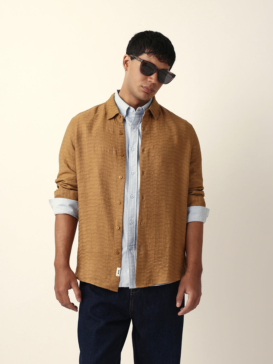 Men Beige Casual Shirt