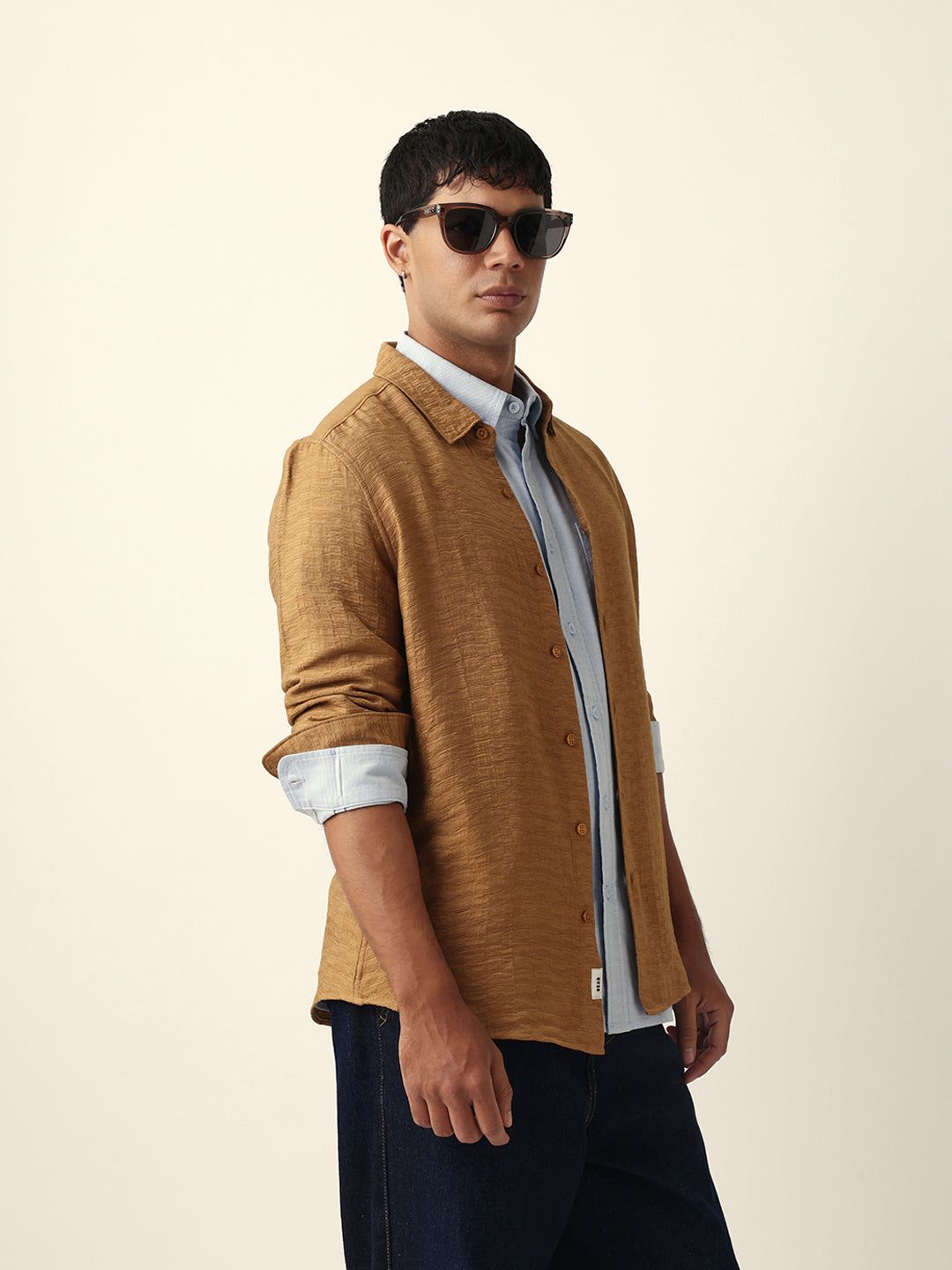 Men Beige Casual Shirt