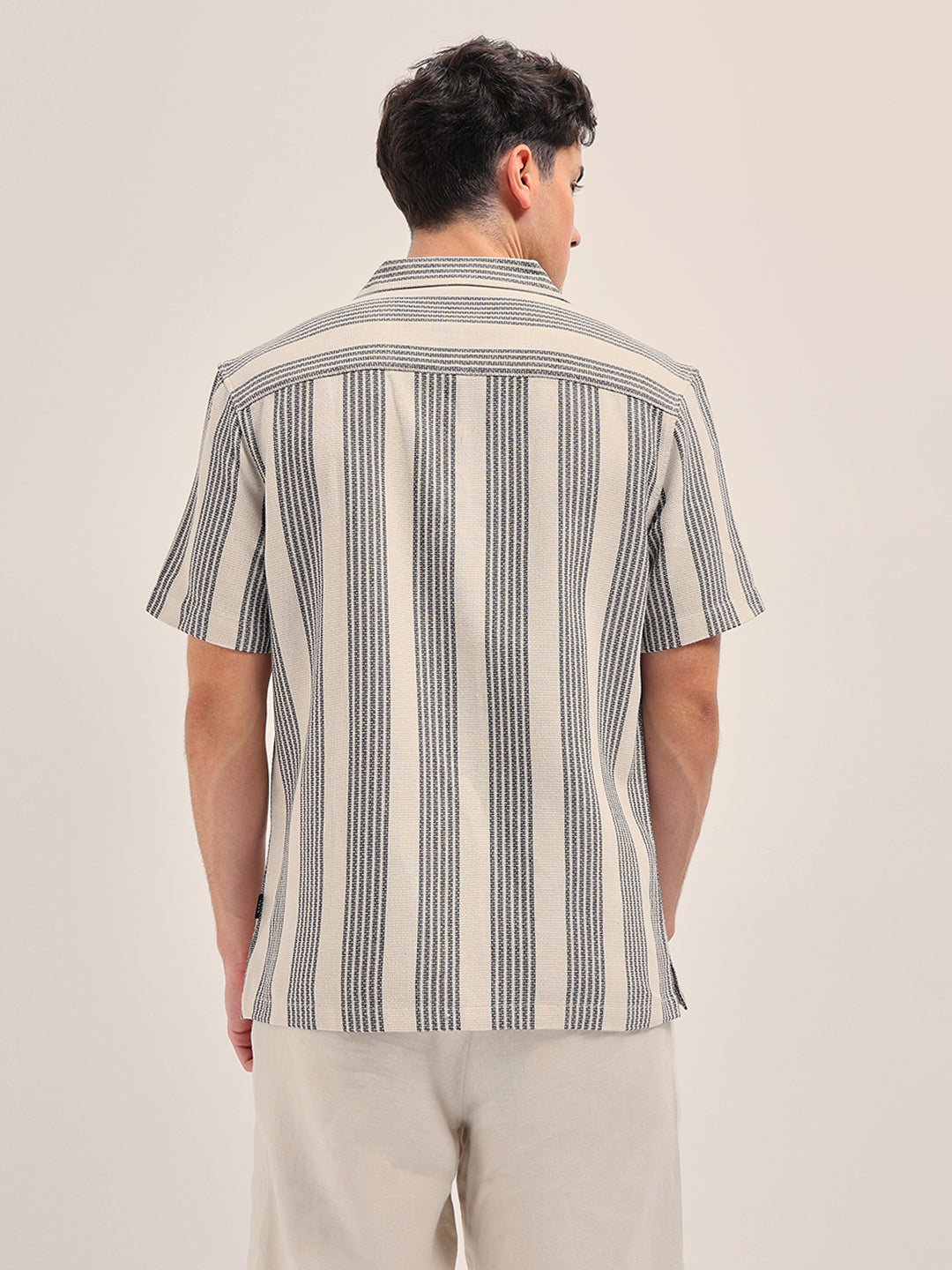Men Cream Casual Shirt