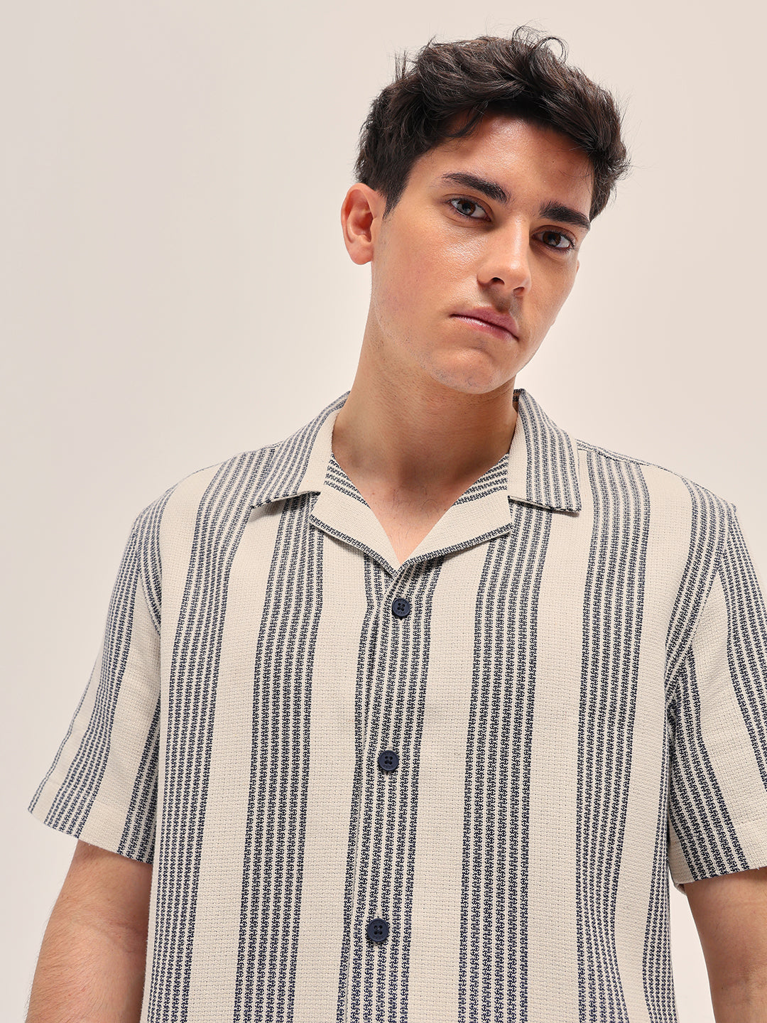 Men Cream Casual Shirt