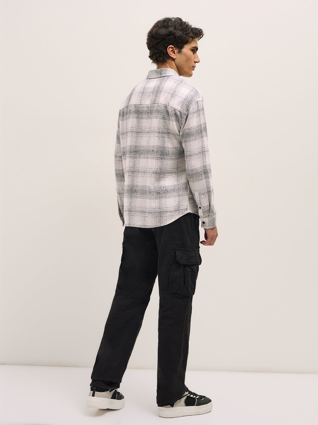 Men White Relax Fit Overshirt