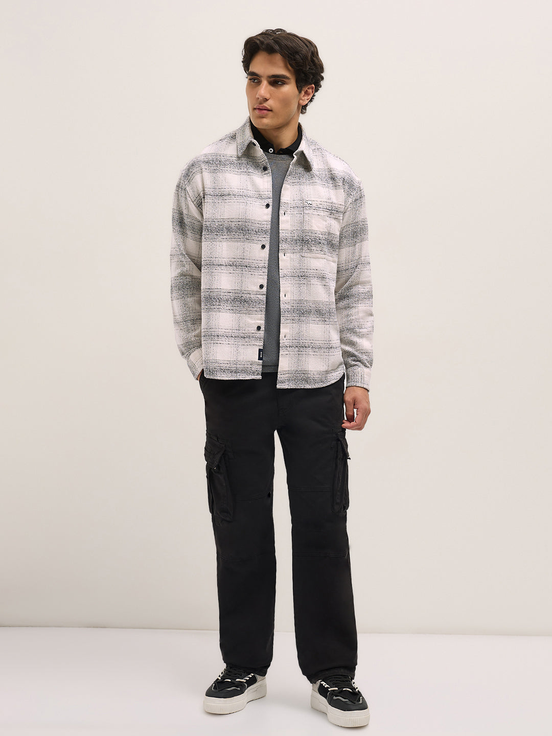 Men White Relax Fit Overshirt