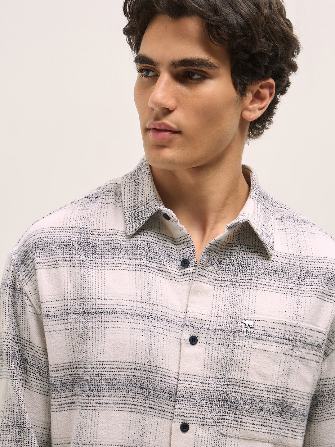 Men White Relax Fit Overshirt