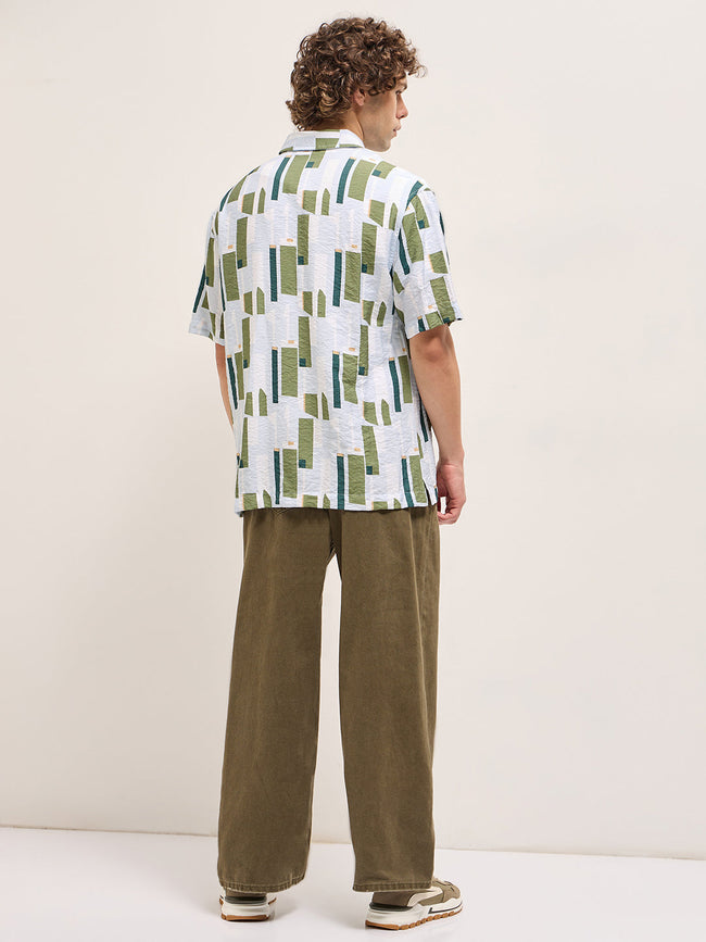 Men Multi-Color Geometrical Print Relax Fit Casual Shirt