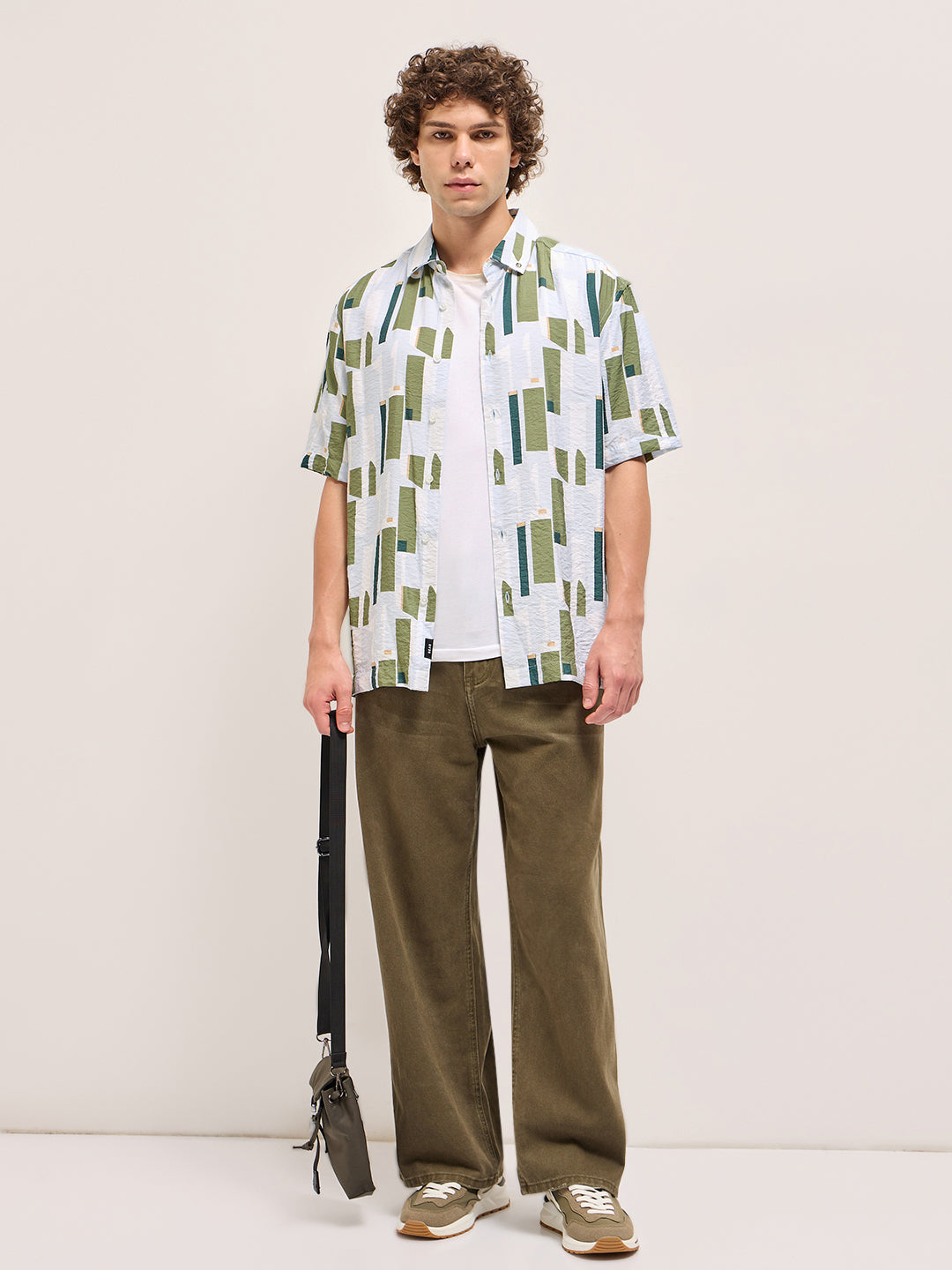 Men Multi-Color Geometrical Print Relax Fit Casual Shirt