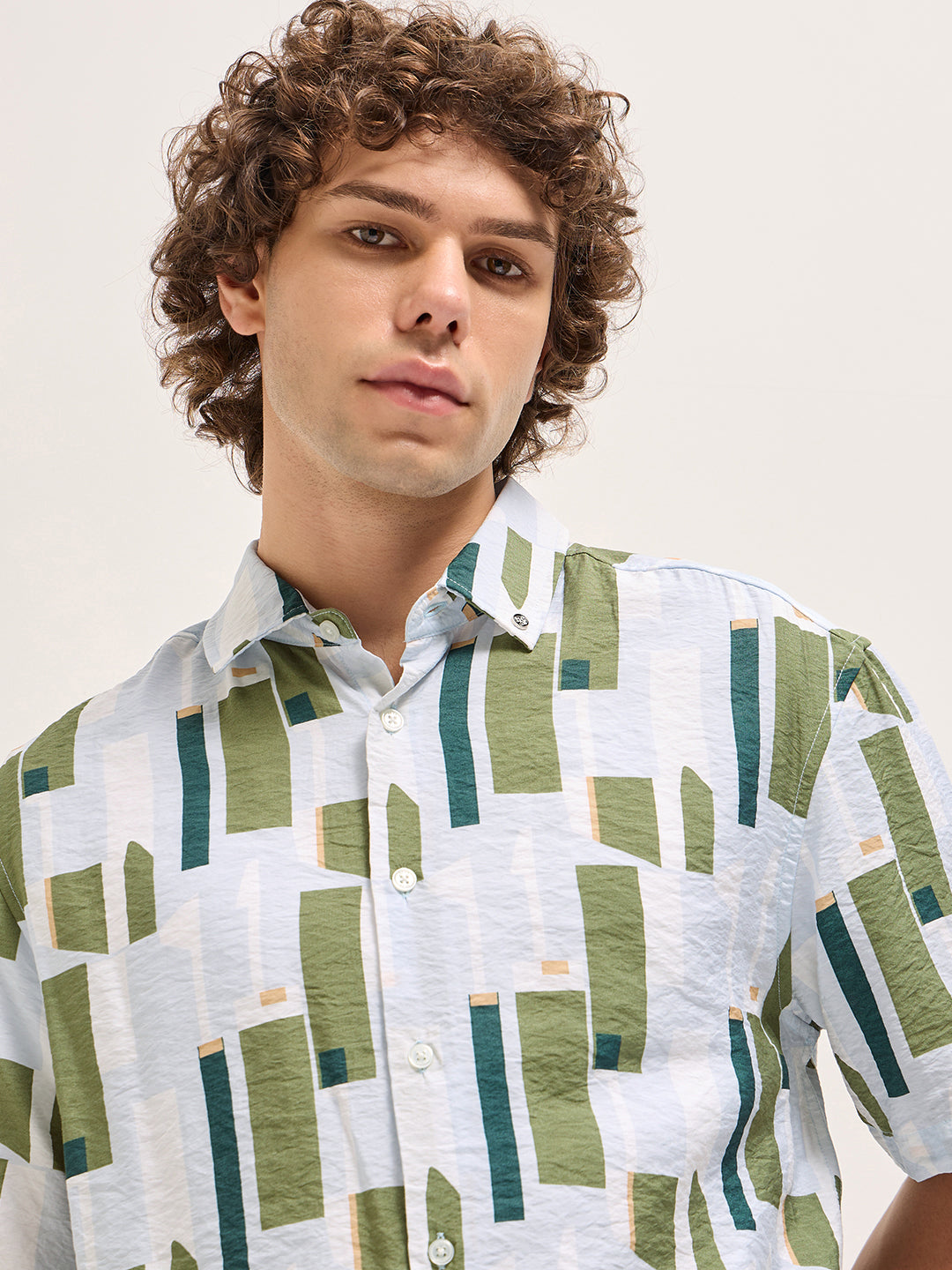 Men Multi-Color Geometrical Print Relax Fit Casual Shirt