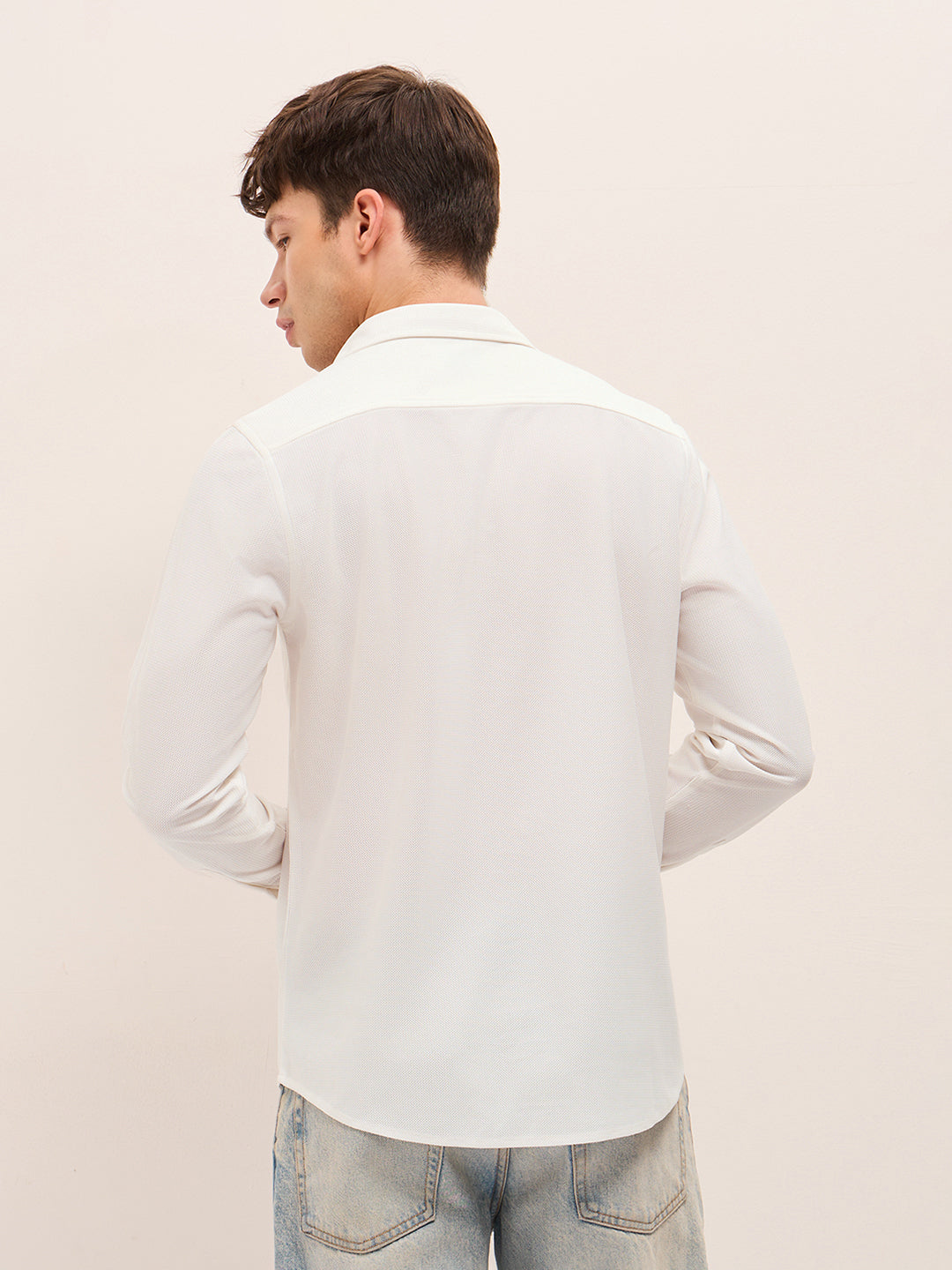 Men Woven Textured Casual Shirt