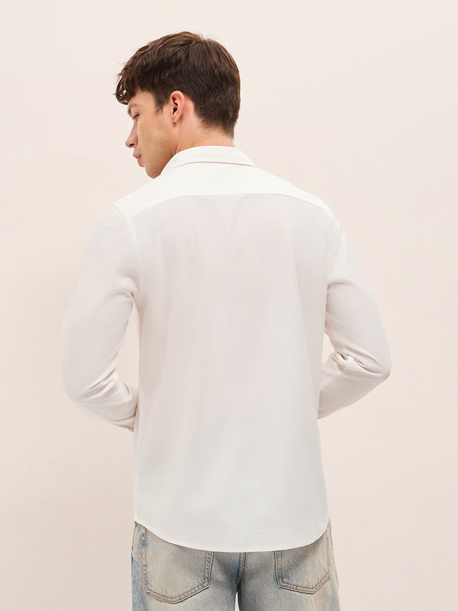 Men Woven Textured Casual Shirt
