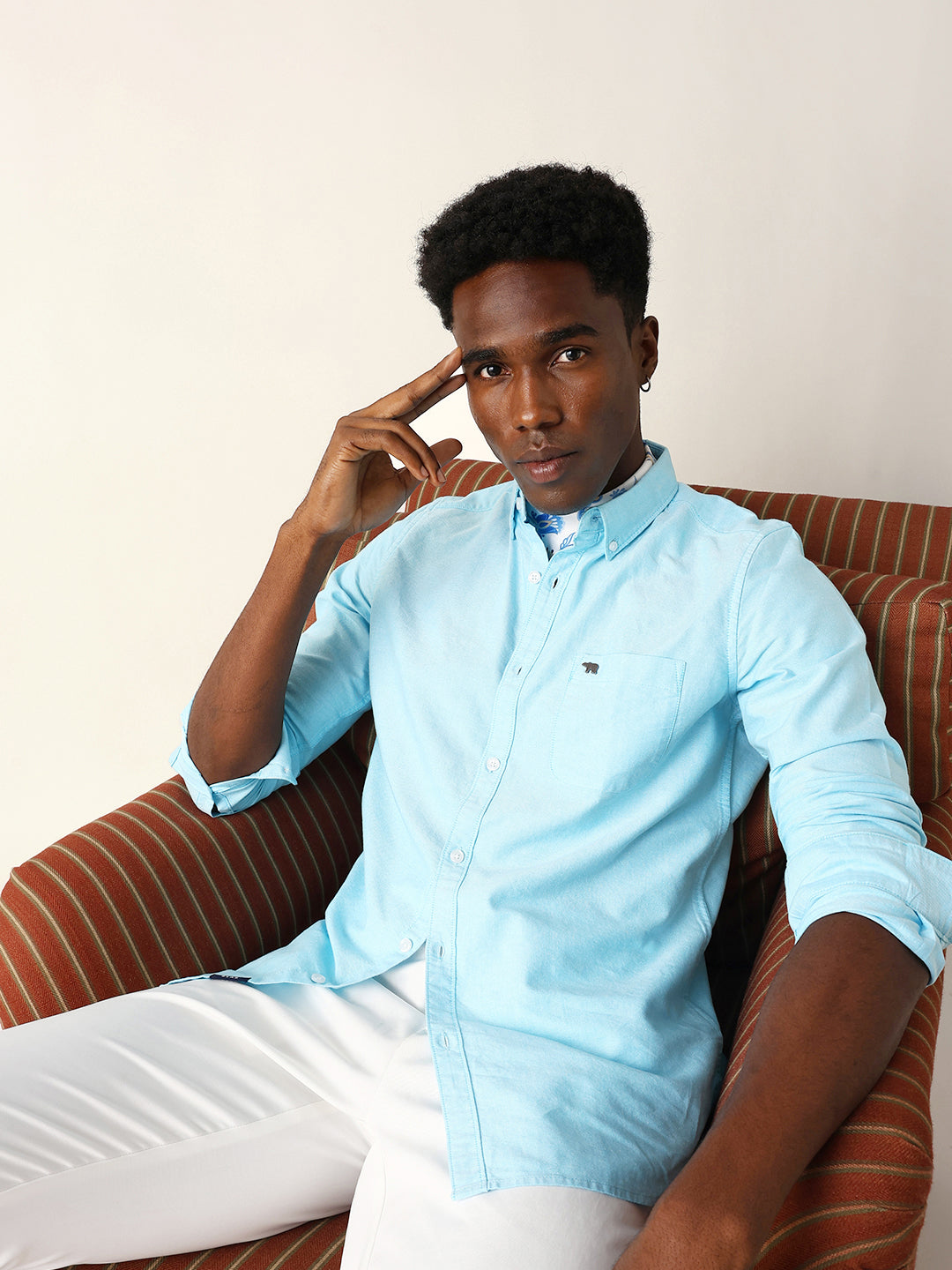 Men Blue Casual Shirt