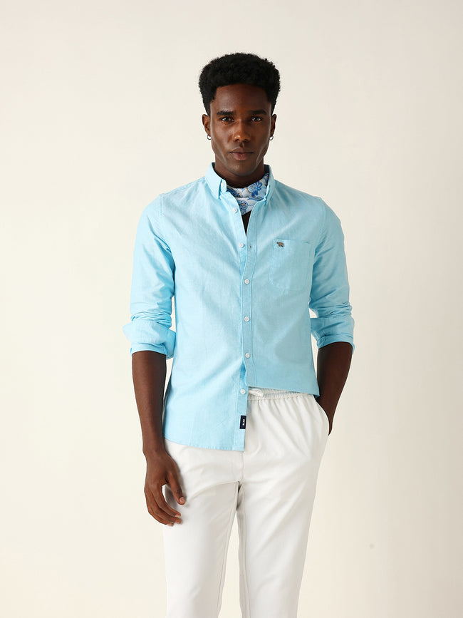 Men Blue Casual Shirt