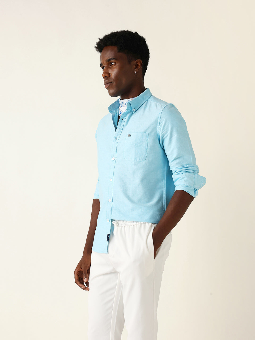Men Blue Casual Shirt