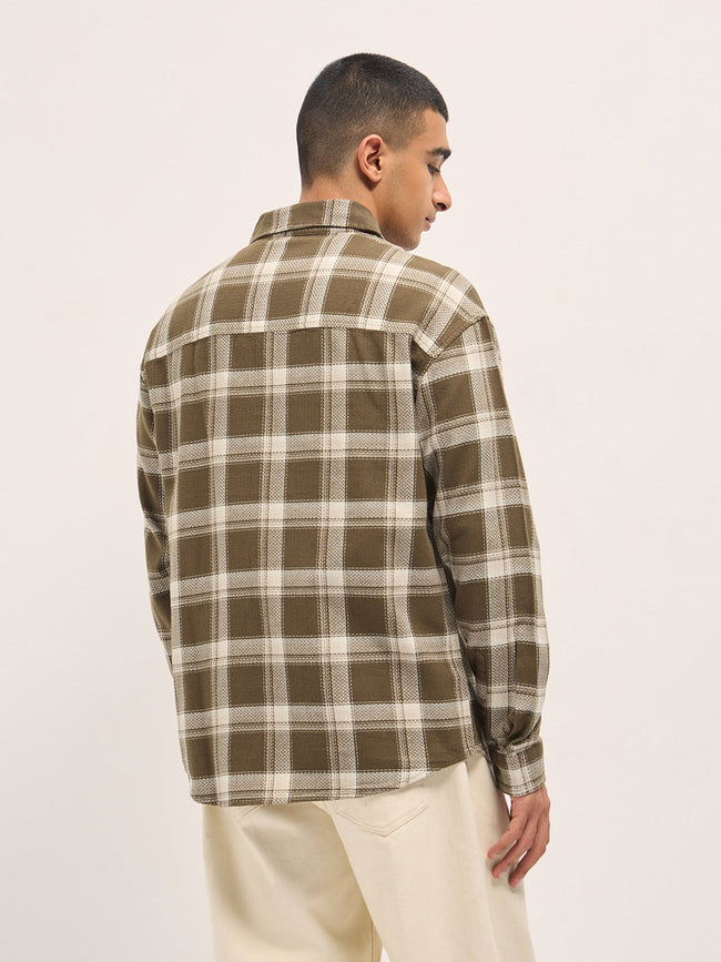 Men Brown Relax Fit Overshirt