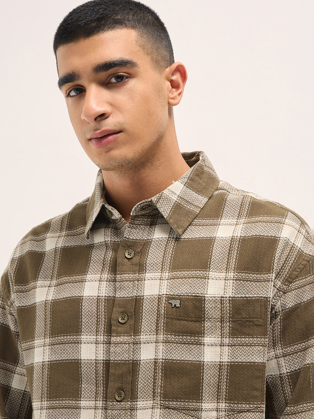 Men Brown Relax Fit Overshirt