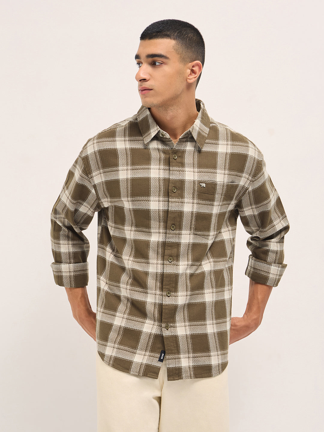 Men Brown Relax Fit Overshirt