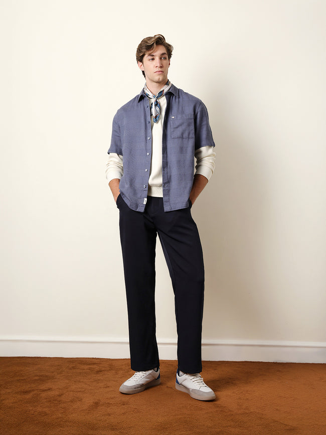 Men Striped Casual Half-Sleeve Shirt